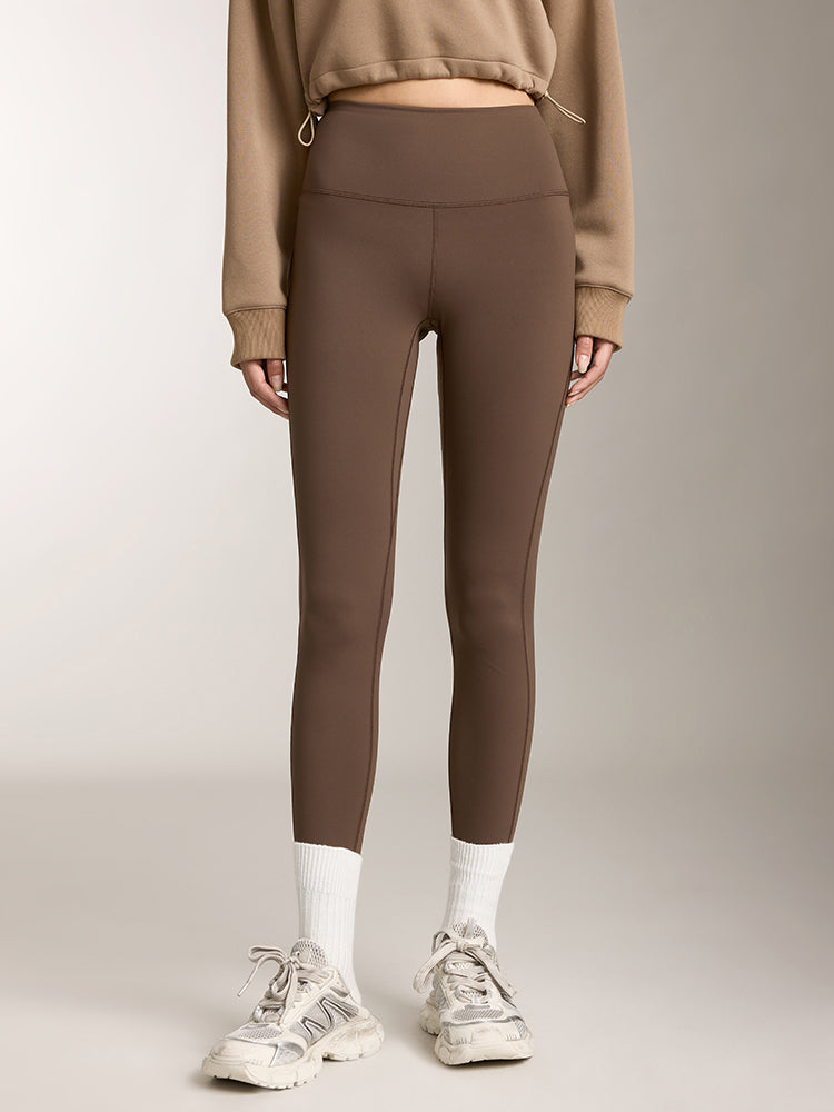 miss sixty SKINNY BUTT LIFTED CROPPED YOGA PANTS DARK COFFEE