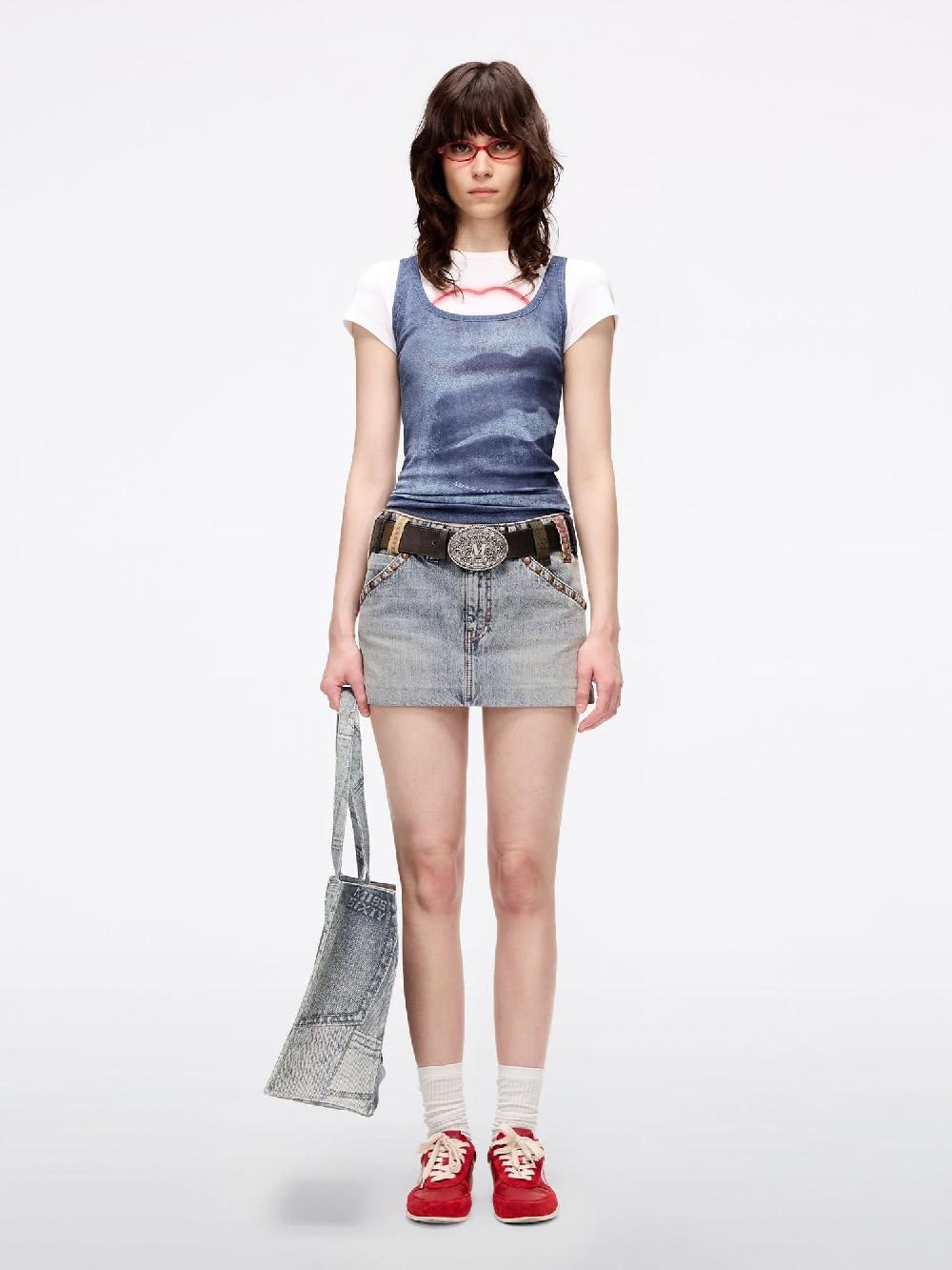 Miss Sixty SLIM-FIT LIP PRINT TANK TOP MIDNIGHT BLUE