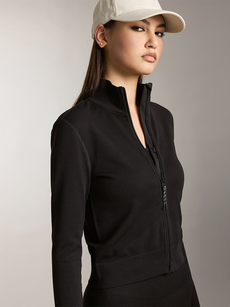 Miss Sixty STAND COLLAR SLIM FIT SPORTS JACKET BLACK