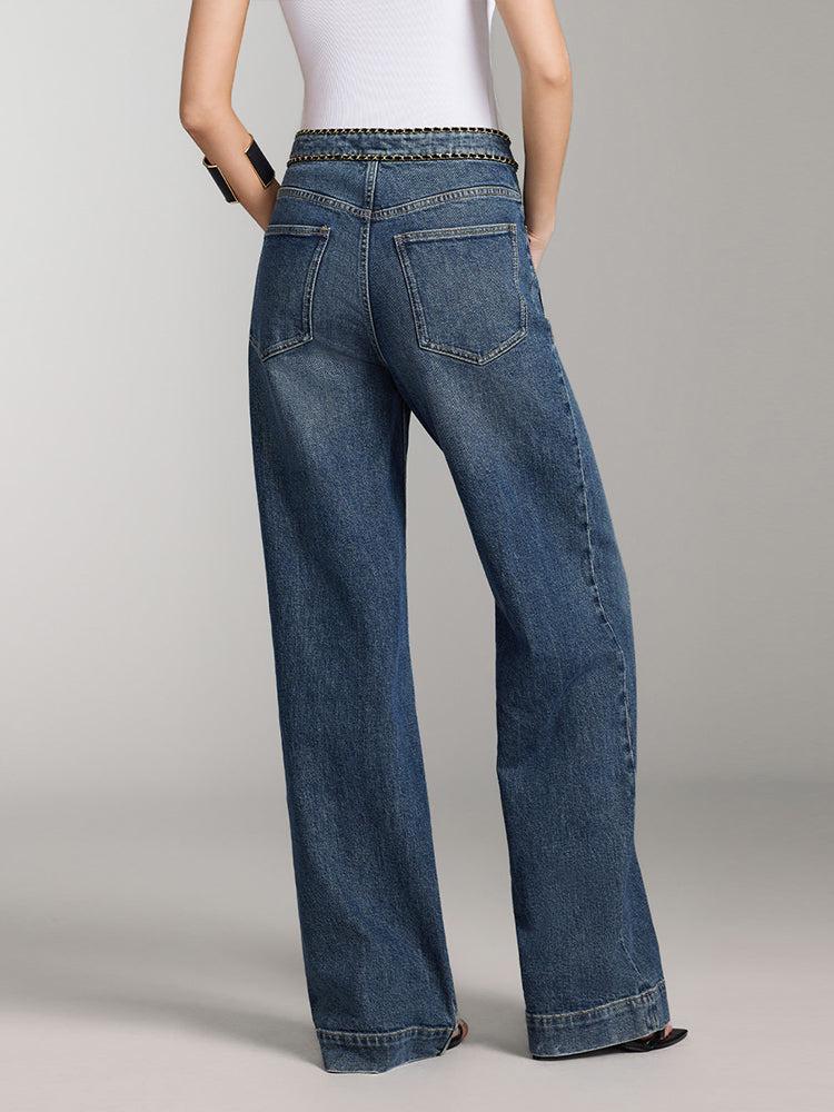 Miss Sixty STRAIGHT FIT JEANS WITH CHAIN MIDDLE BLUE