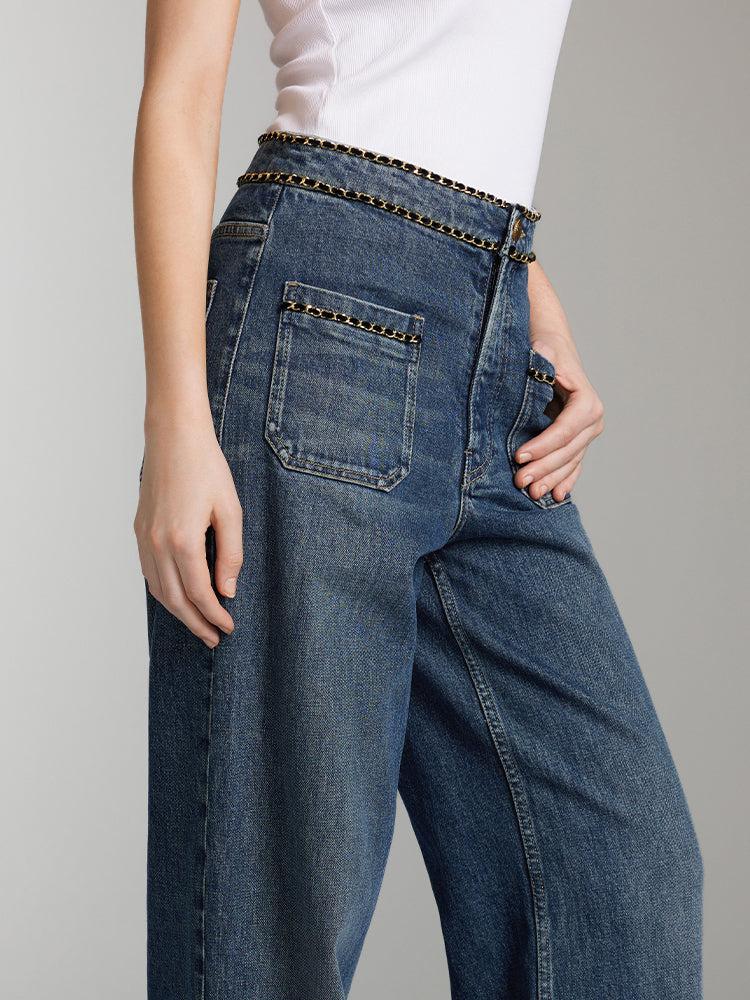 Miss Sixty STRAIGHT FIT JEANS WITH CHAIN MIDDLE BLUE