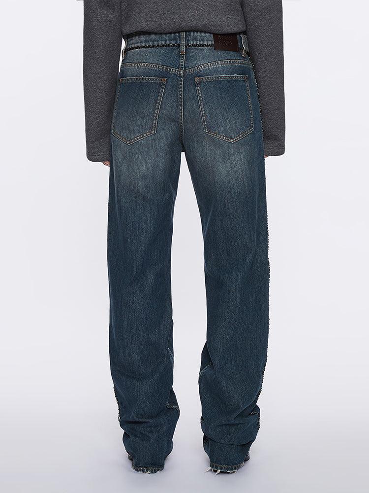 Miss Sixty STRAIGHT-LEG JEANS WITH CHAIN MIDDLE BLUE