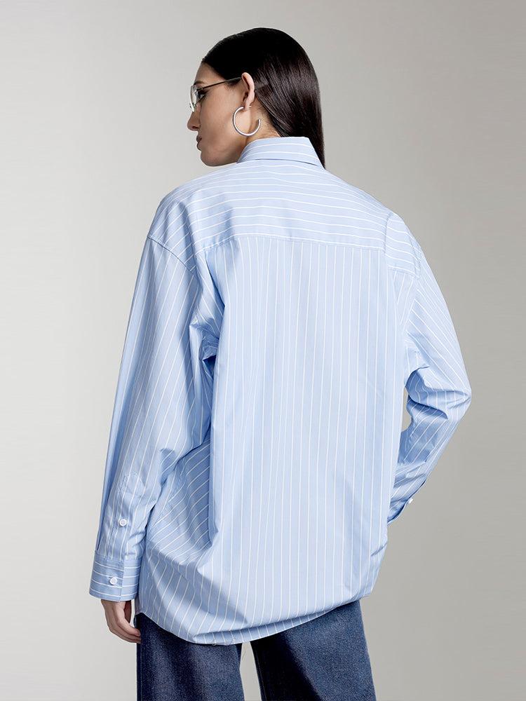 Miss Sixty STRIPED PRINT LONG SLEEVES SHIRT BLUE/WHITE