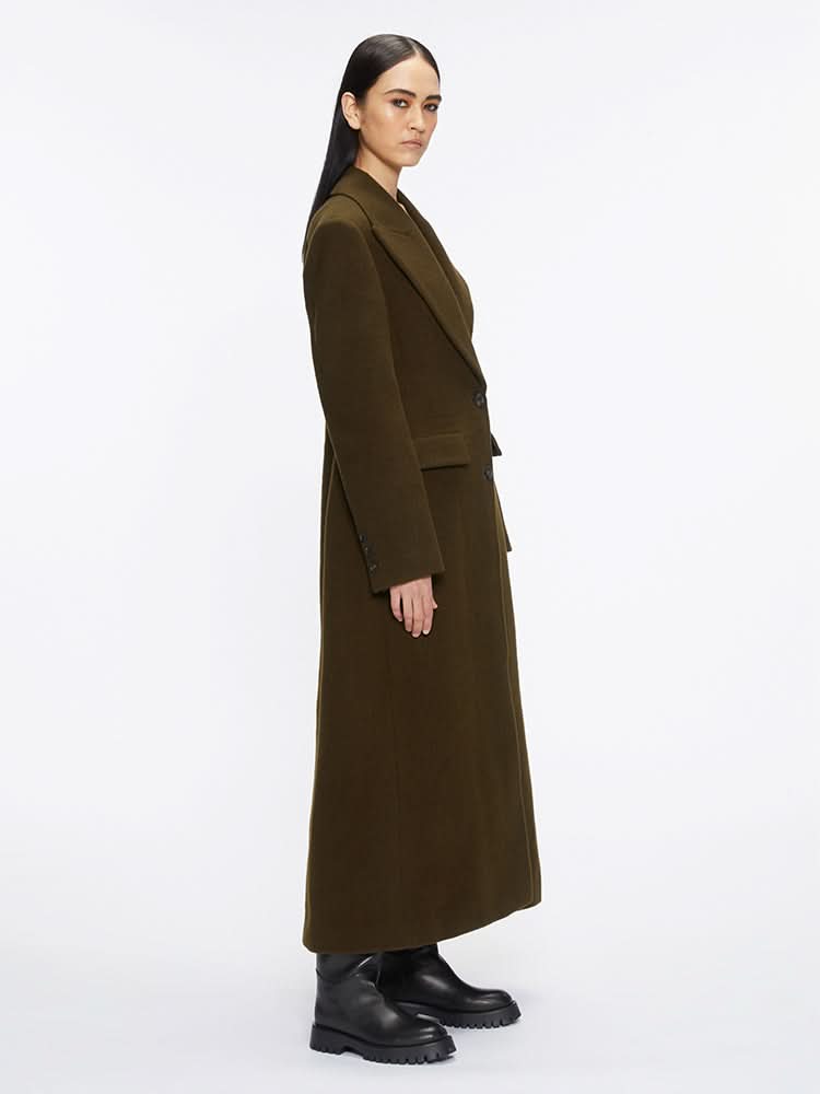 Miss Sixty TAILORED DOUBLE-FACED WOOL COAT ARMY GREEN