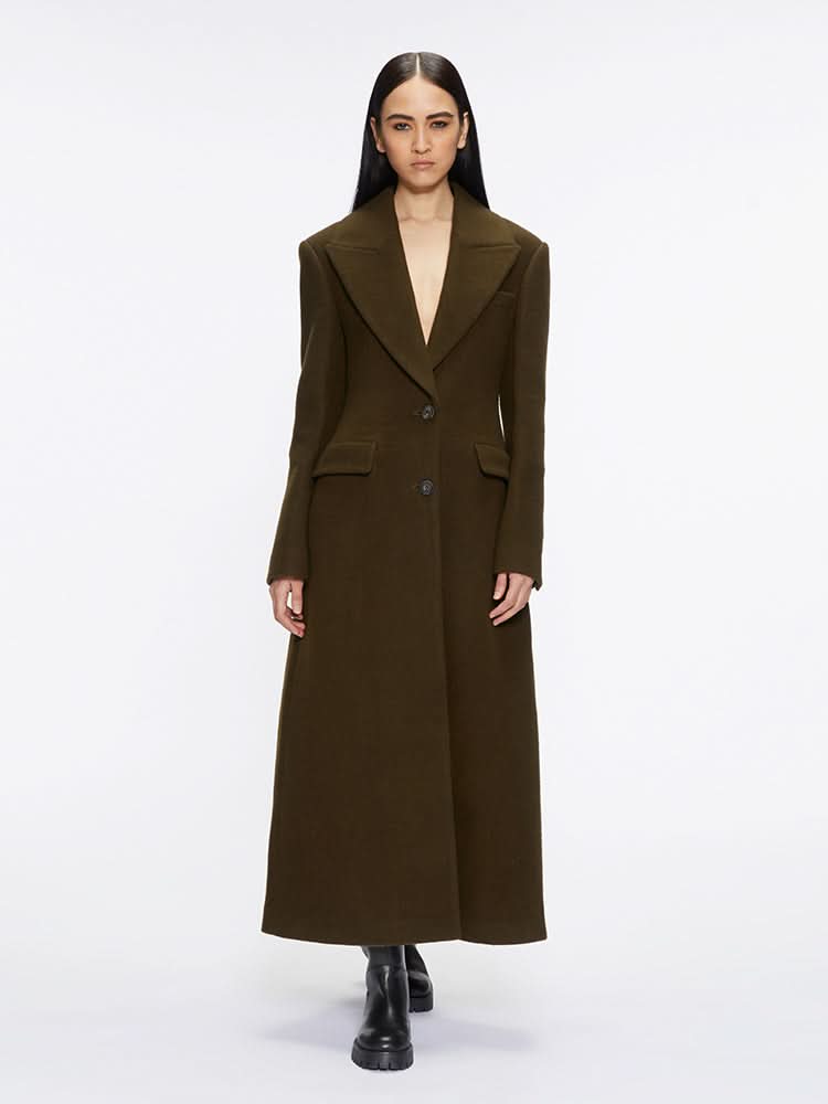 miss sixty TAILORED DOUBLE-FACED WOOL COAT ARMY GREEN