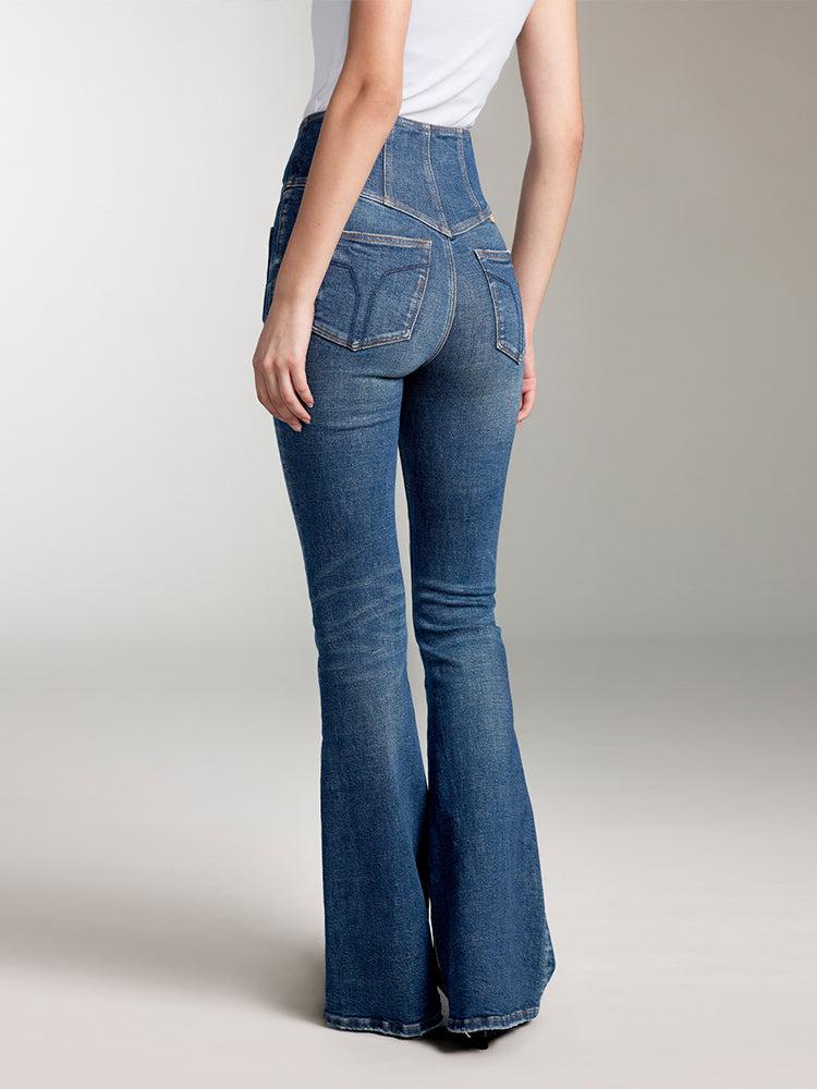 Miss Sixty V-SHAPE SUPER HIGH WAISTED FLARED JEANS BLUE