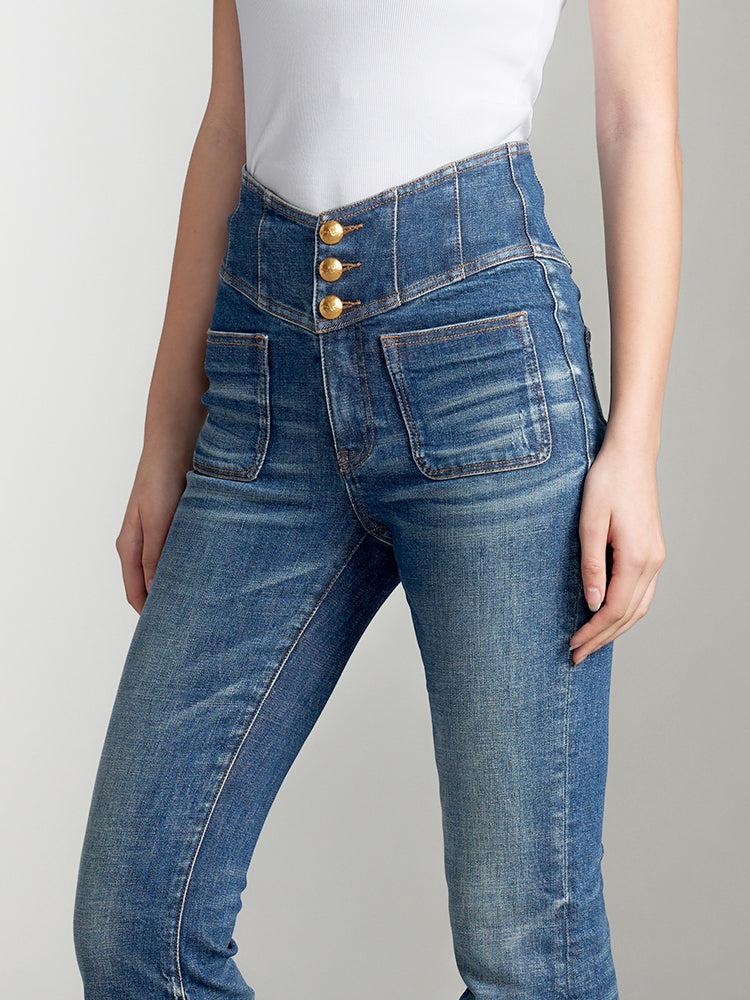 Miss Sixty V-SHAPE SUPER HIGH WAISTED FLARED JEANS BLUE