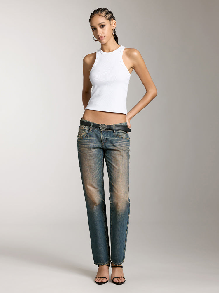 Miss Sixty WASTELAND STYLE DISTRESSED JEANS DARK BLUE