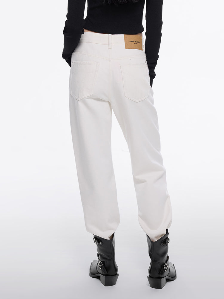 Miss Sixty WHITE LOW RISE CASHMERE-BLEND JEANS WHITE