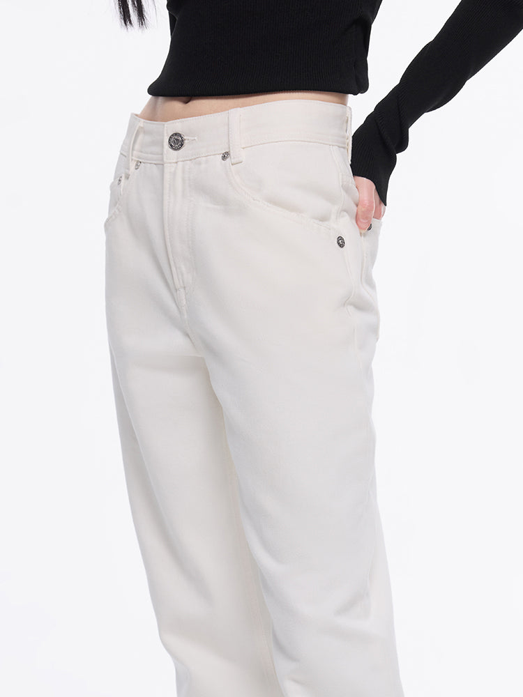 Miss Sixty WHITE LOW RISE CASHMERE-BLEND JEANS WHITE