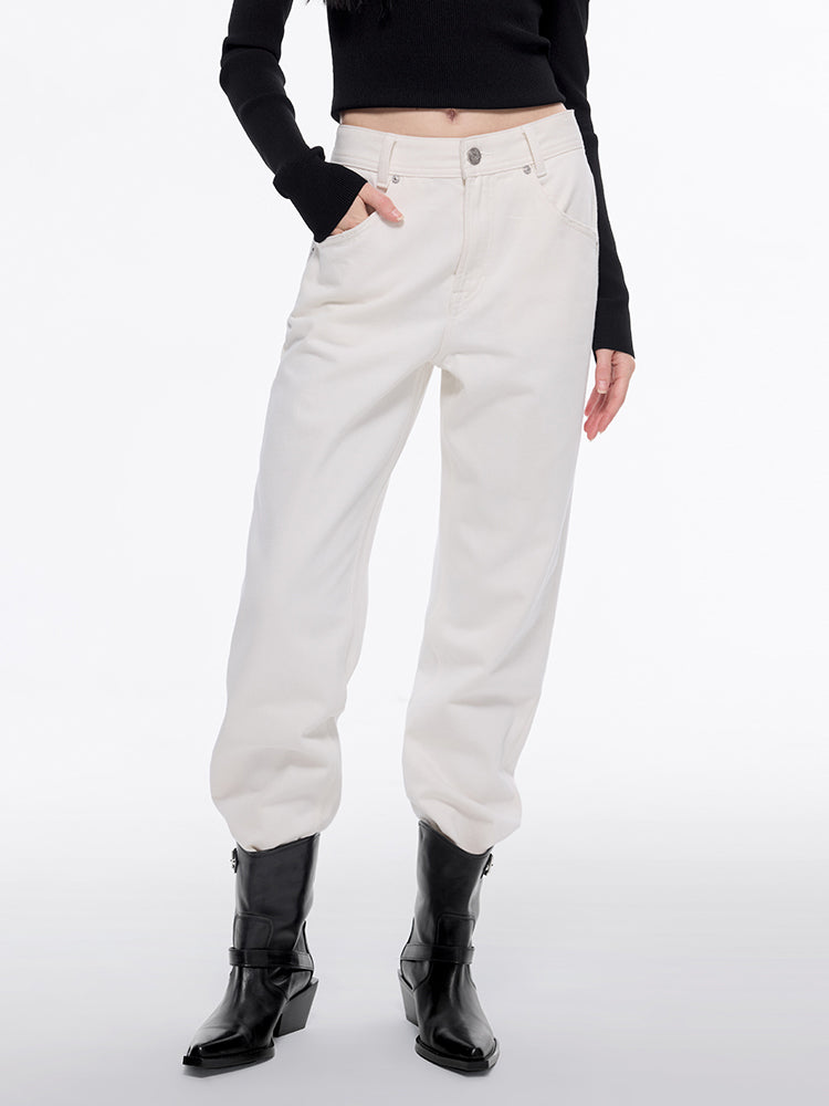 miss sixty WHITE LOW RISE CASHMERE-BLEND JEANS WHITE