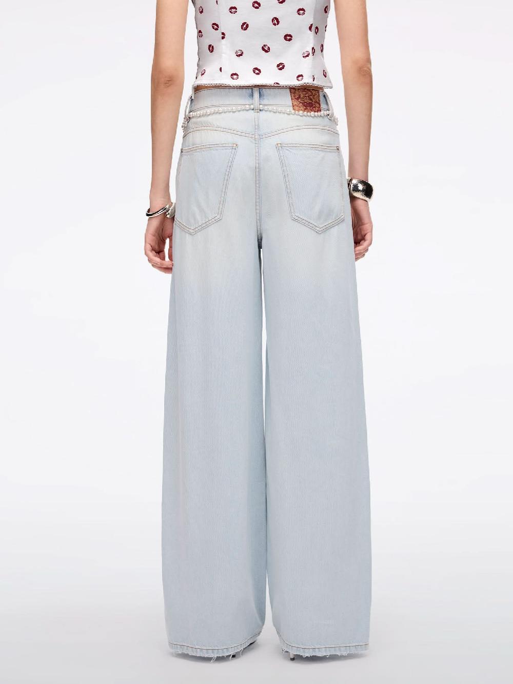 Miss Sixty WIDE-LEG JEANS WITH WAIST CHAIN LIGHT BLUE