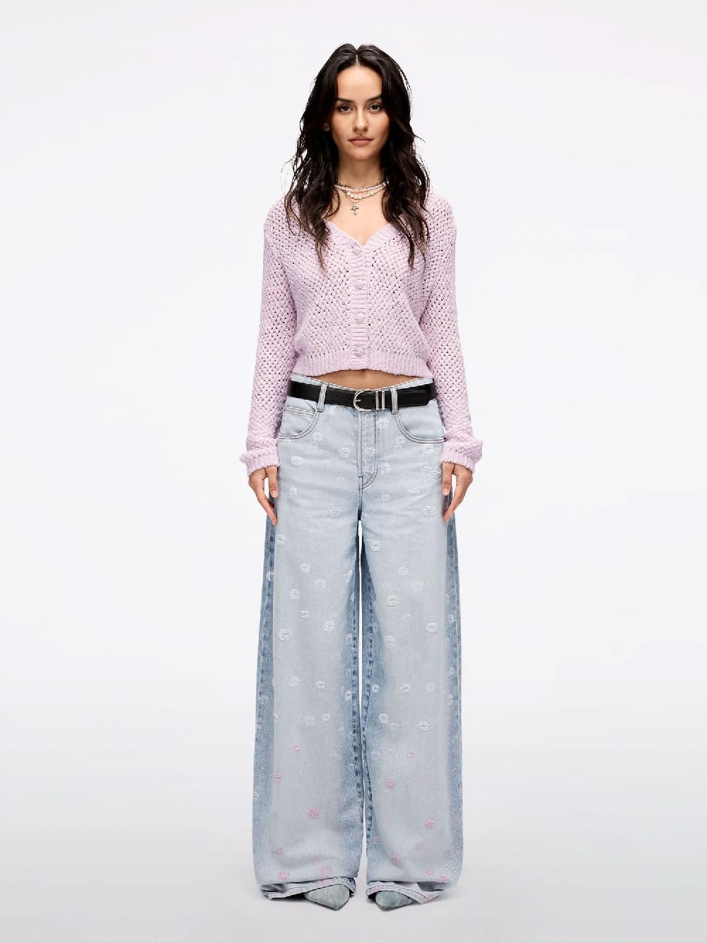 Miss Sixty WING-EMBELLISHED BEADED CARDIGAN DUST PINK