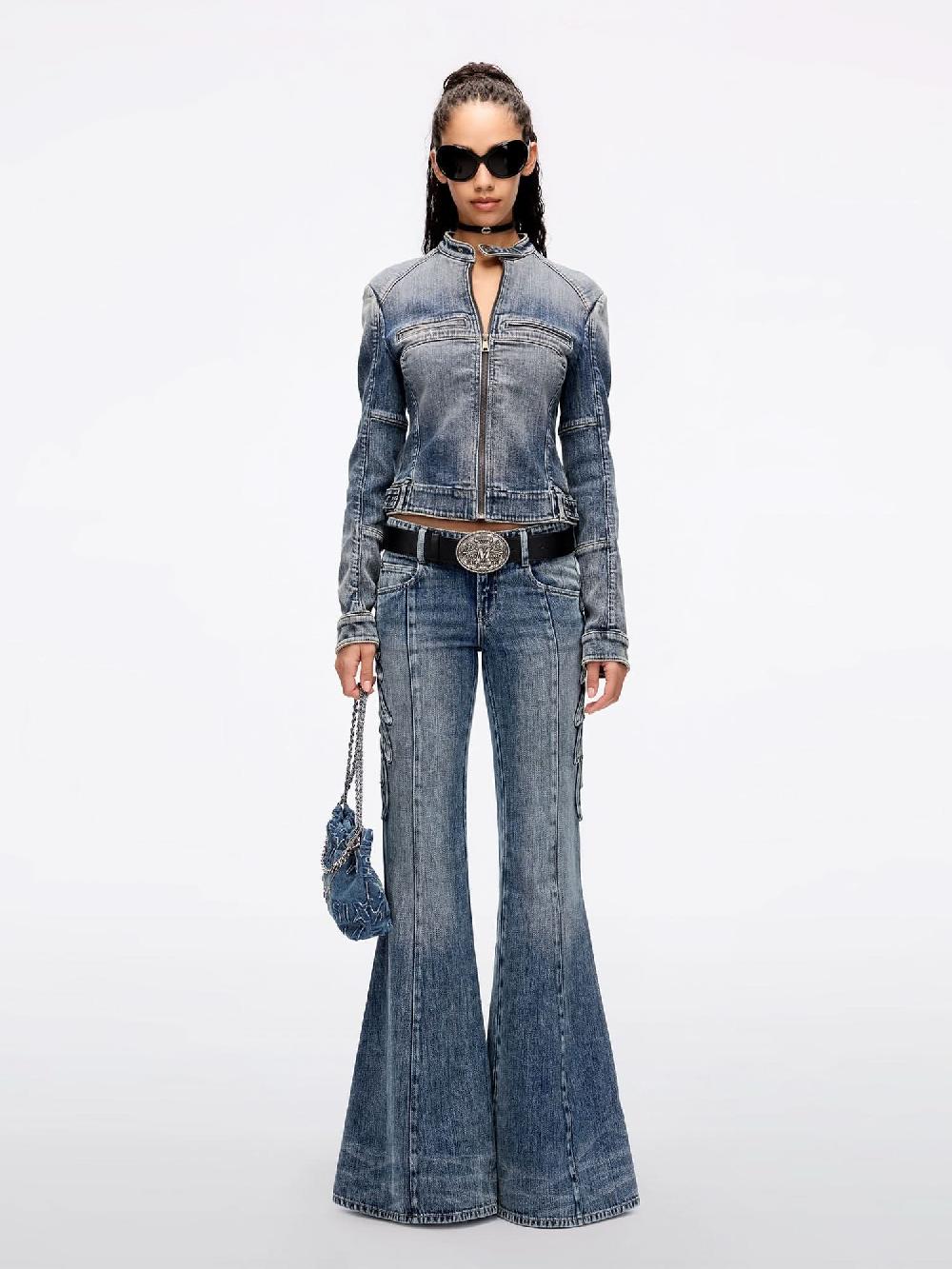 Miss Sixty WING-EMBELLISHED BEADED FLARED JEANS DEEP BLUE