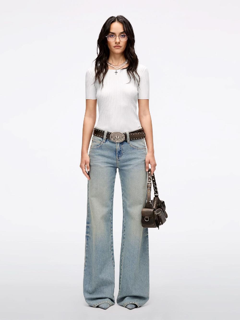 Miss Sixty WING-EMBELLISHED BEADED KNIT TOP MILKY WHITE