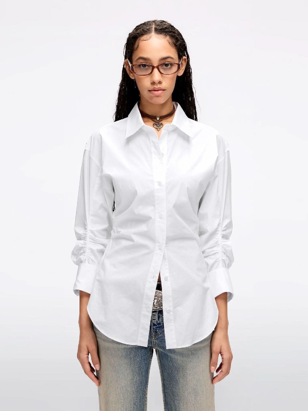 miss sixty WING-EMBELLISHED BEADED SHIRT BRIGHT WHITE