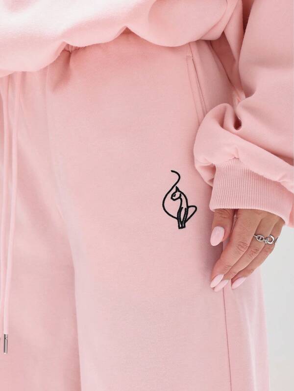 Missguided BABYPHAT Baggy Sweatpants For Casual Comfort Loungewear Wide Leg Drawstring Waist Pants