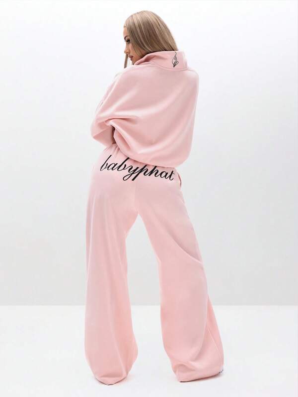 missguided BABYPHAT Baggy Sweatpants For Casual Comfort Loungewear Wide Leg Drawstring Waist Pants