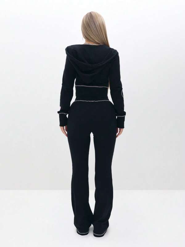 Missguided BABYPHAT Fitted Flare Logo Sweatpants With Pink Cat Print For Casual Everyday Wear