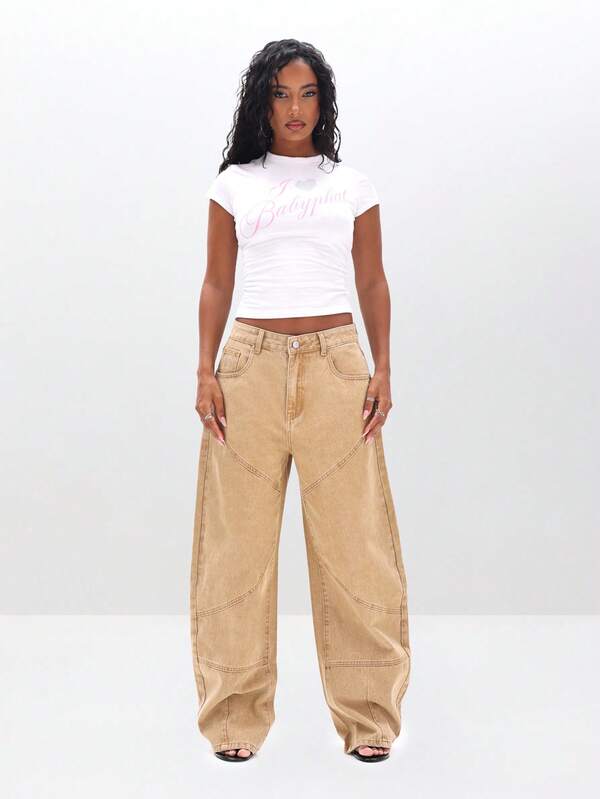 Missguided BABYPHAT Graphic Logo Short Sleeve Crew Neck T-Shirt For Casual Summer Wear