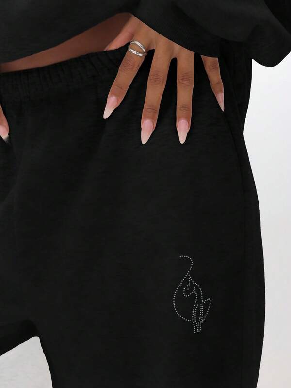 Missguided BABYPHAT OVERSIZED HOODY WITH RHINESTONES