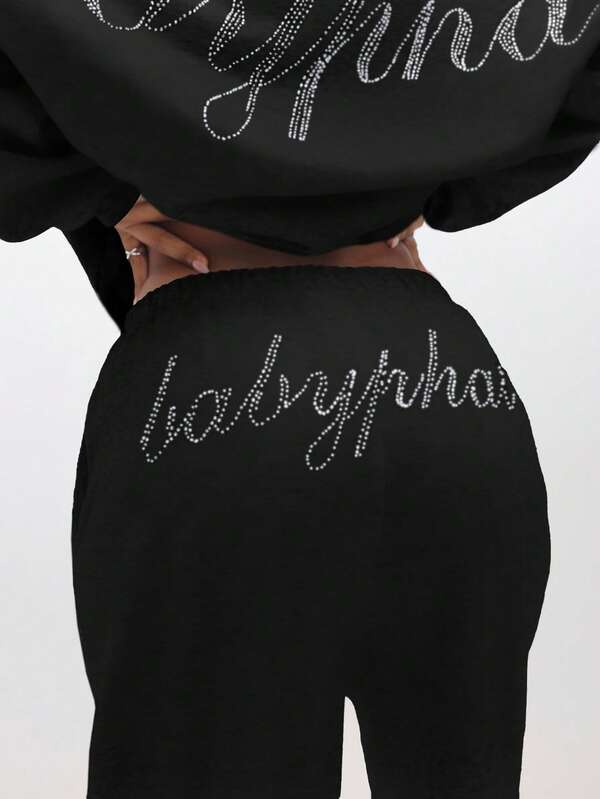 missguided BABYPHAT OVERSIZED HOODY WITH RHINESTONES