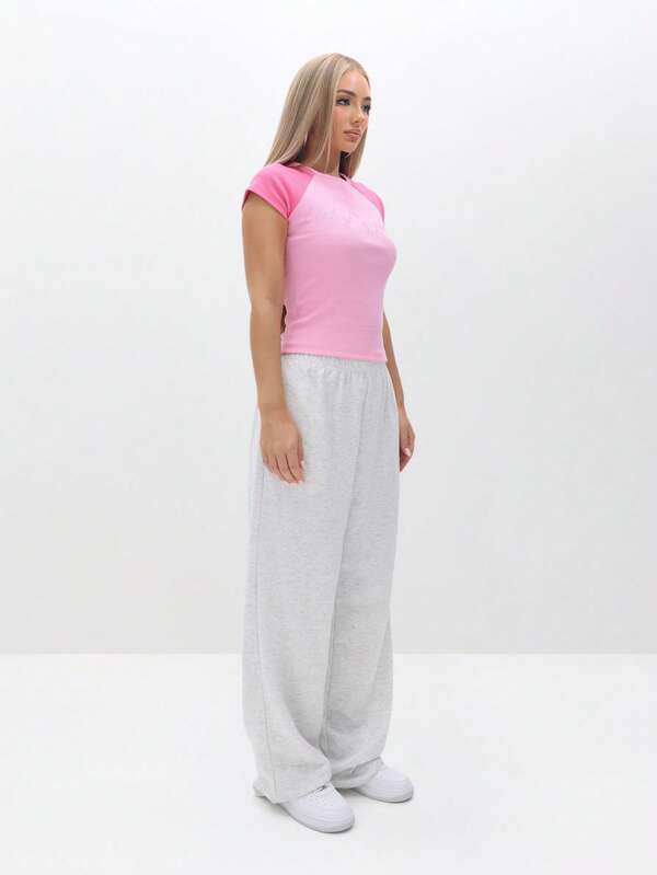 Missguided BABYPHAT SDBP80 - RAGLAN CONTRAST SLEEVE BABY TEE