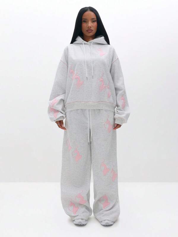 Missguided BABYPHAT Women's Cartoon Print Drop Shoulder Long Sleeve Drawstring Hoodie