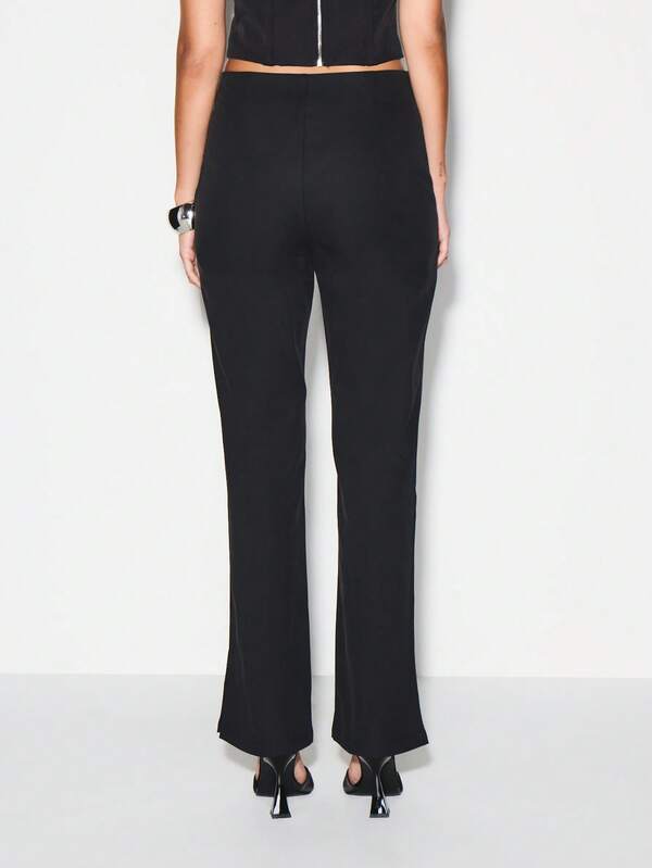 Missguided KIZN High Waisted Flared Bengaline Trousers For Evening Party Occasions