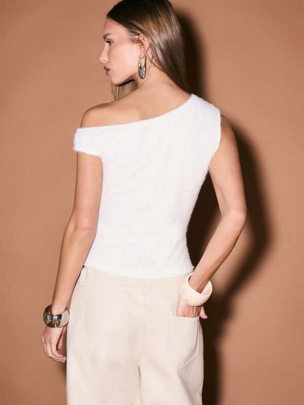Missguided KIZN Off Shoulder Knit Top With Metallic Studded Neckline Detail For Summer Festival Occasions