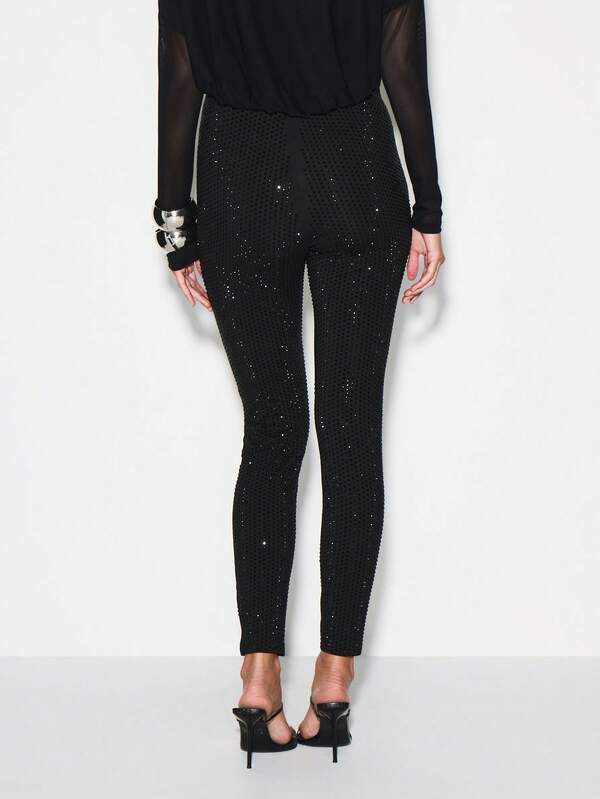 Missguided KIZN Sequin Embellished High Waisted Fitted Leggings For Evening Party Occasions