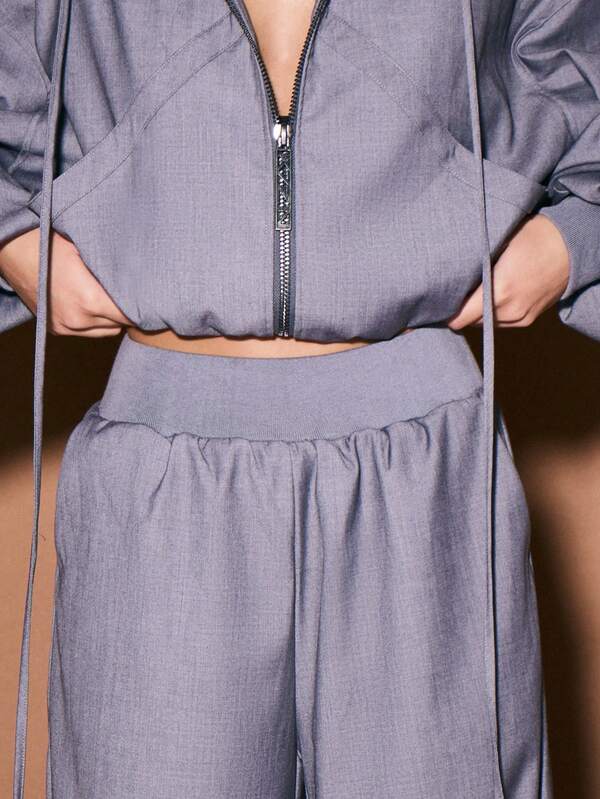 Missguided KIZN Tailored Wide Leg Joggers With Elastic Waistband And Drawstring Closure For Comfort