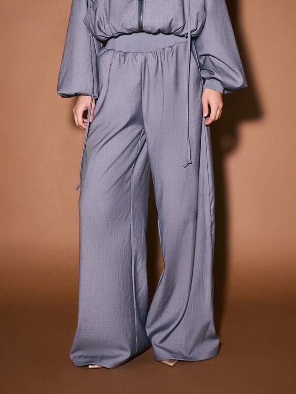 missguided KIZN Tailored Wide Leg Joggers With Elastic Waistband And Drawstring Closure For Comfort