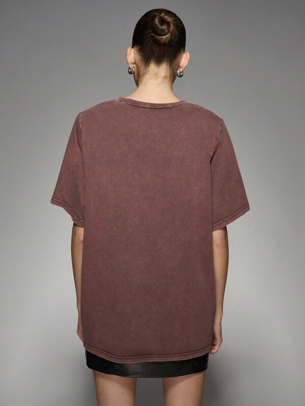 Missguided MISSGUIDED Acid Wash Oversized Vintage Look Women T-Shirts
