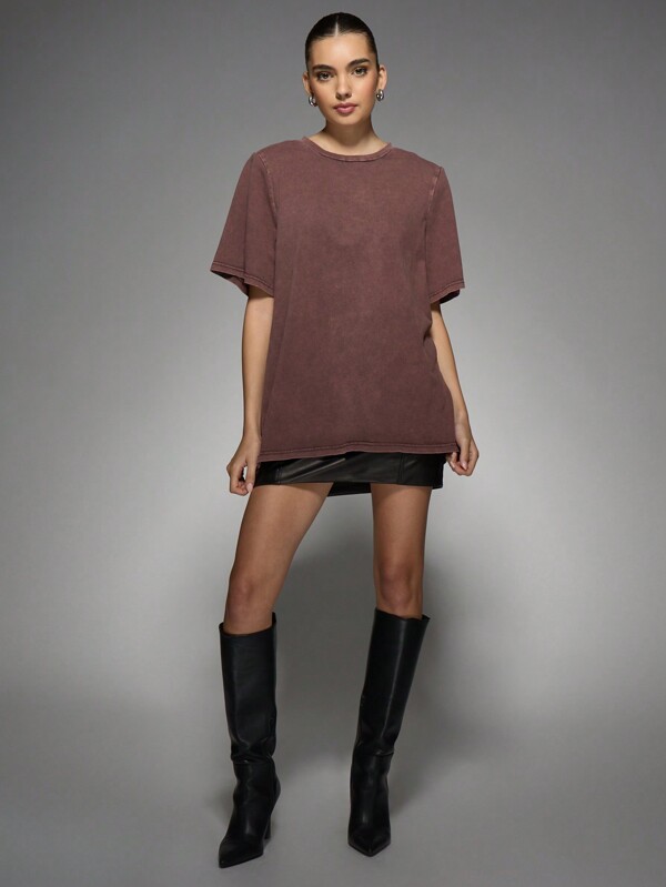 Missguided MISSGUIDED Acid Wash Oversized Vintage Look Women T-Shirts