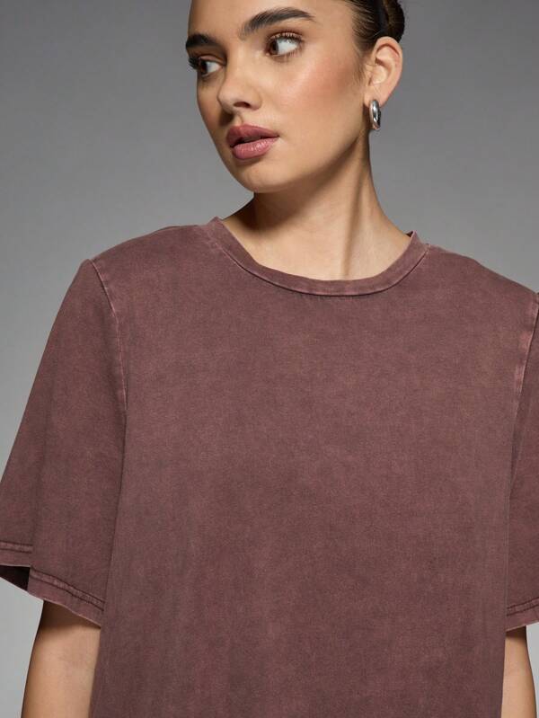 Missguided MISSGUIDED Acid Wash Oversized Vintage Look Women T-Shirts