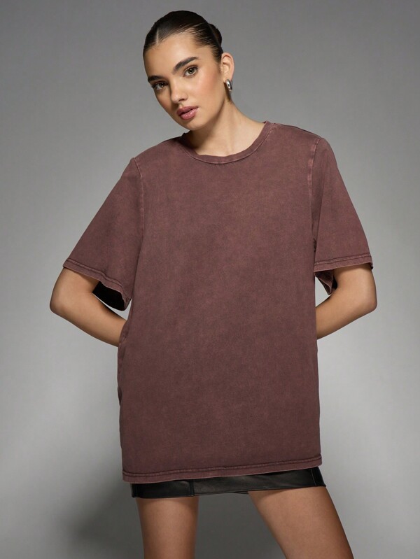 missguided MISSGUIDED Acid Wash Oversized Vintage Look Women T-Shirts