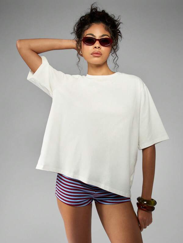 Missguided MISSGUIDED Amalfi Coast Italian Lemon Print Oversized Cotton Jersey T-Shirt