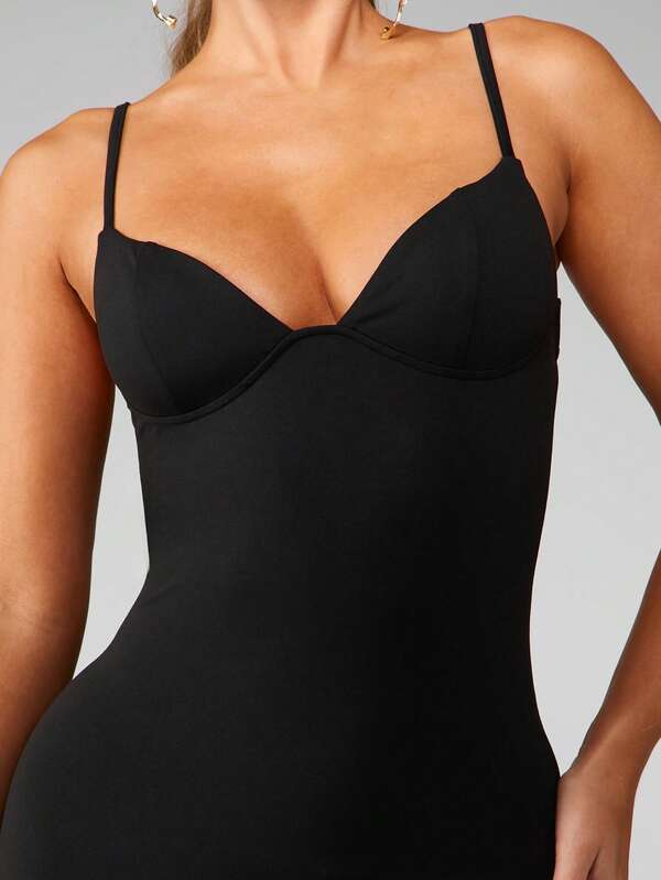 Missguided MISSGUIDED Angled Bust Bodycon Midaxi Dress