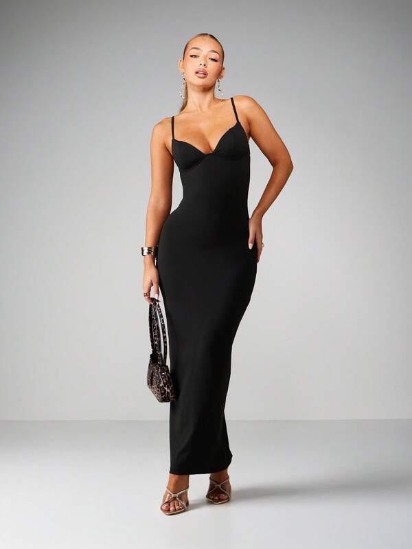 Missguided MISSGUIDED Angled Bust Bodycon Midaxi Dress