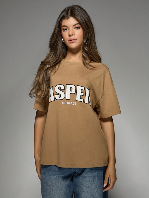 missguided MISSGUIDED Aspen Colorado Mountain Resort Graphic T-Shirt