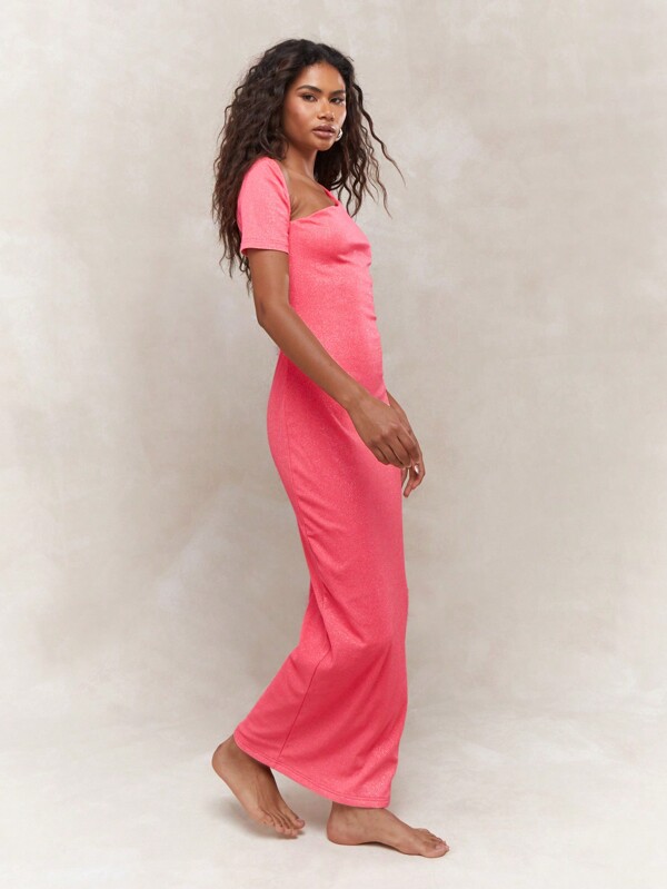 missguided MISSGUIDED Asymmetric Cut-Out Neckline Bodycon Maxi Dress