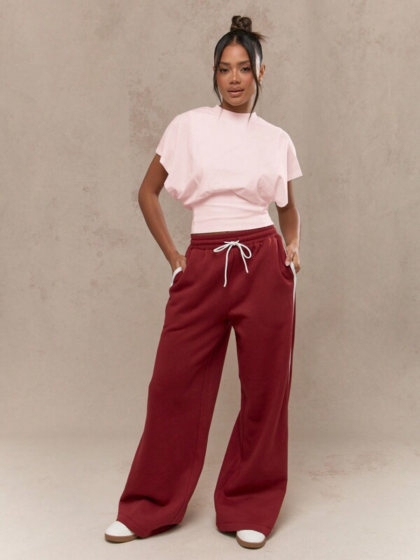 Missguided MISSGUIDED Asymmetric Draped T-Shirt Crop Top