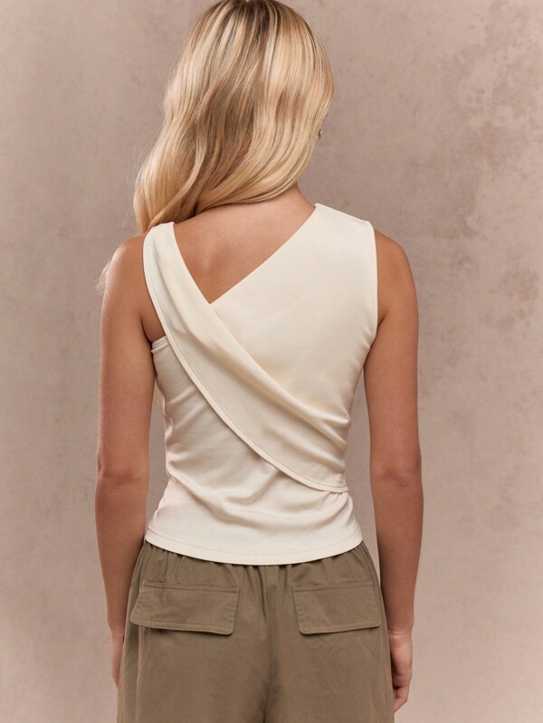Missguided MISSGUIDED Asymmetric Neckline Jersey One Shoulder Top