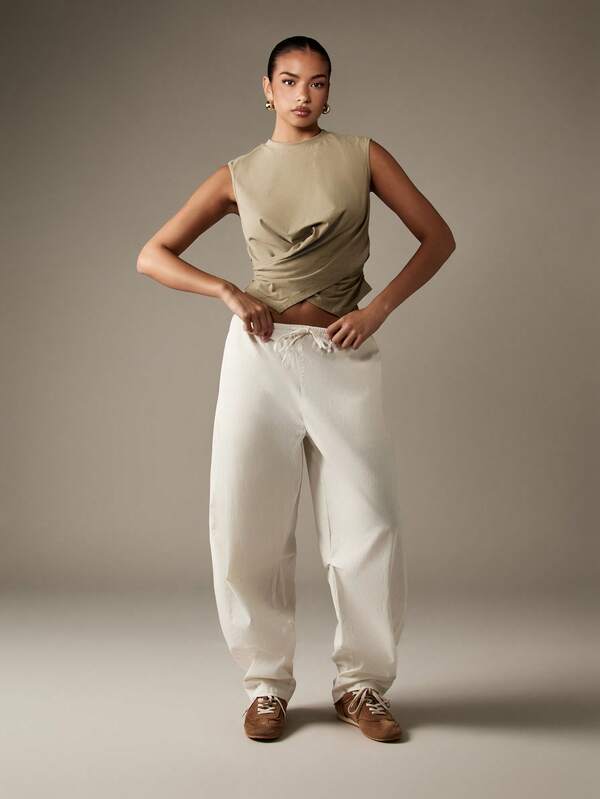 Missguided MISSGUIDED Asymmetric Wrap Front Tank Top With Ruched Detail