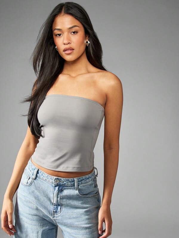 missguided MISSGUIDED Athletic Double Layer Basic Crop Tank