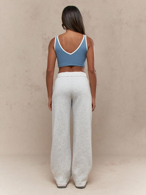 Missguided MISSGUIDED Athletic Jogger Wide Leg Fleece Sweatpants With Side Pockets