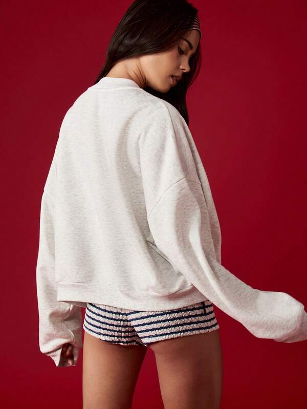 Missguided MISSGUIDED Athletics Star Print Crew Neck Sweatshirt