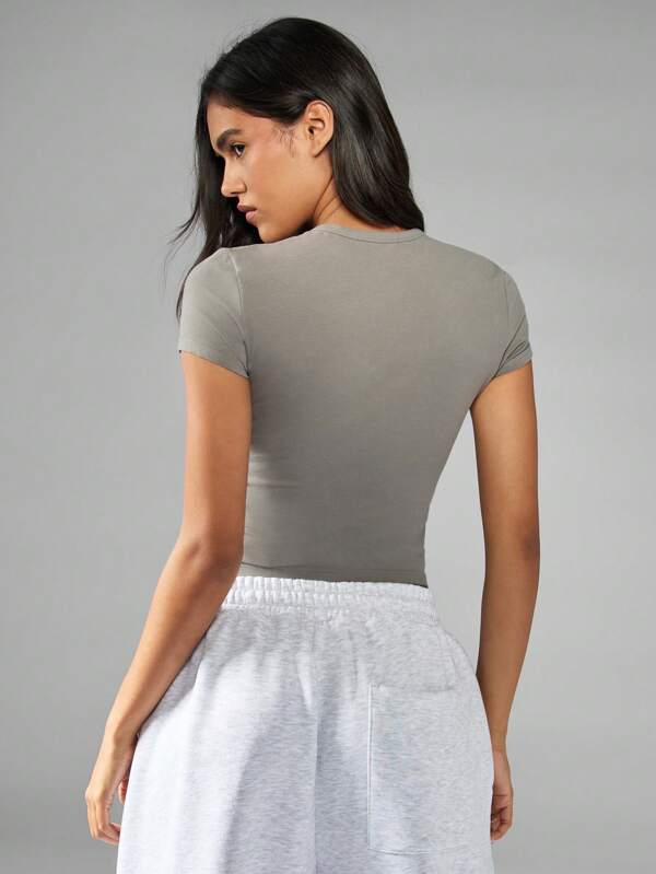 Missguided MISSGUIDED Baby Tee With NYC Track Style Graphic Print