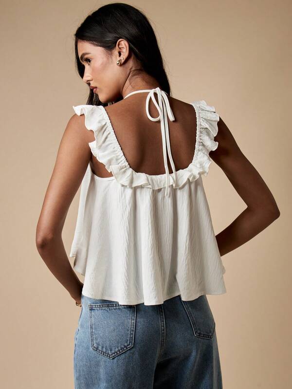 Missguided MISSGUIDED Babydoll Tank Flared Fit Linen Feel Top